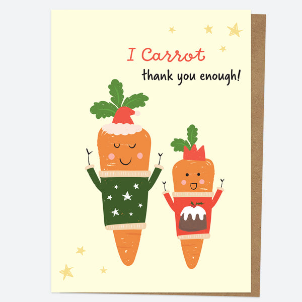 Christmas Thank You Open Out Cards - Festive Food - Pack of 10