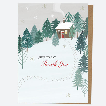 Christmas Thank You Open Out Cards - Winter Wonderland - Pack of 10
