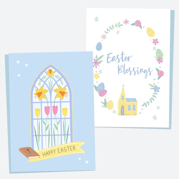Church Window Easter Cards - Mixed Pack of 6 - Fast Delivery at Dotty ...