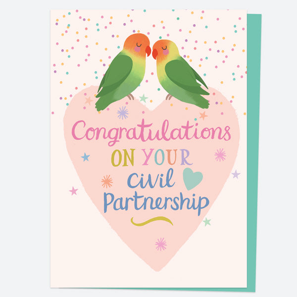 Civil Partnership Card - Lovebirds