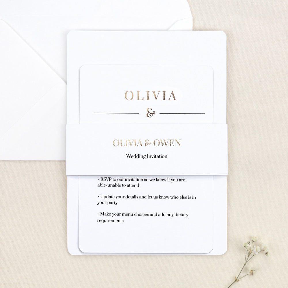 Classic Elegance Bespoke - Foil Wedding Invitation & Information Card Suite