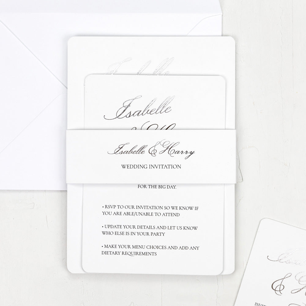 Classic Romance - Foil Wedding Invitation & Information Card Suite