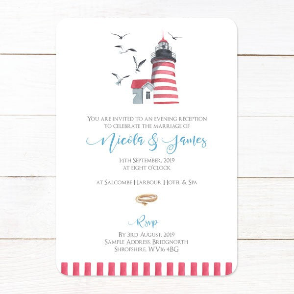 Coastal Lighthouse - Evening Invitations