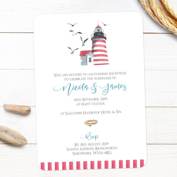 Coastal Lighthouse - Evening Invitations