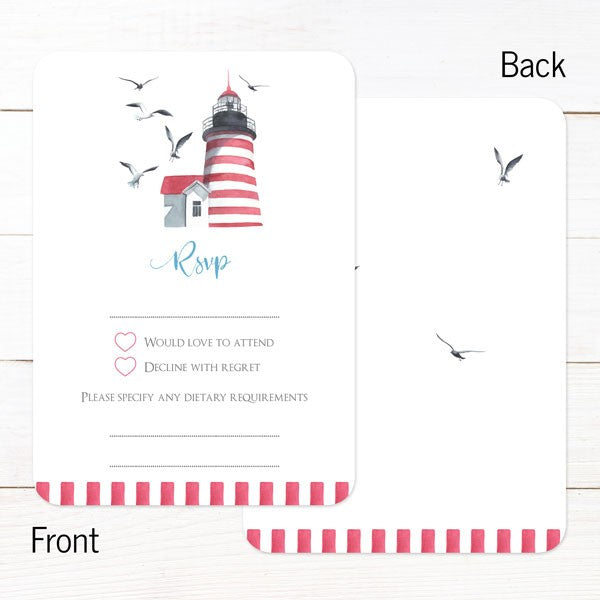 Coastal Lighthouse - Wedding RSVP Cards