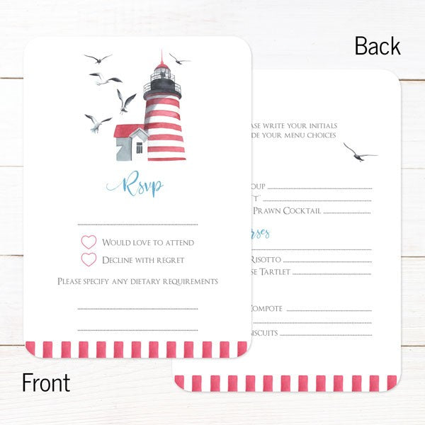 Coastal Lighthouse - Wedding RSVP Cards