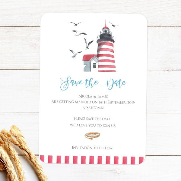 Coastal Lighthouse - Save the Date Cards