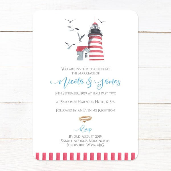 Coastal Lighthouse - Wedding Invitations