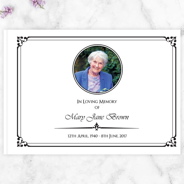 Condolence Guest Book - Elegant Frame