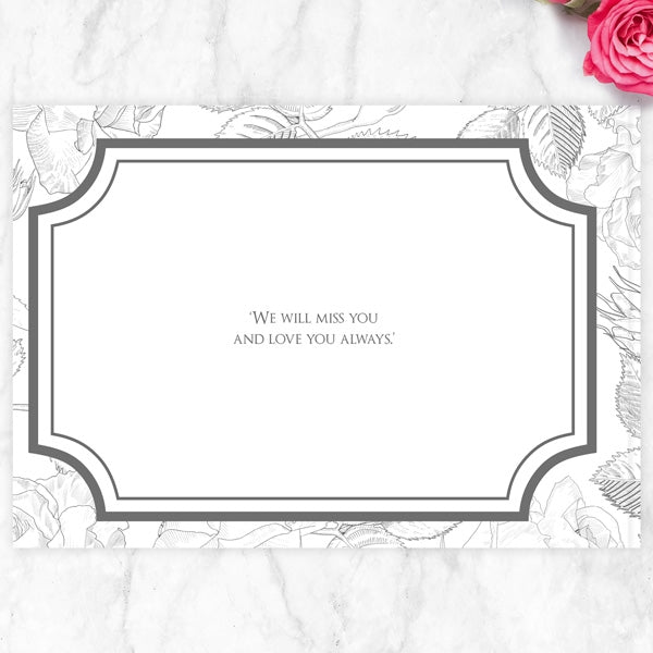 Condolence Guest Book - Ornate Roses