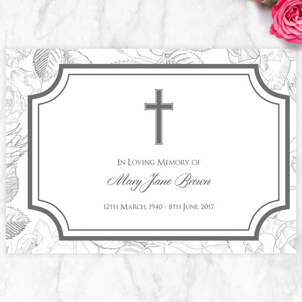 Condolence Guest Book - Ornate Roses