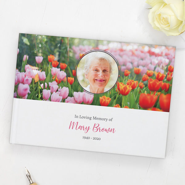 Condolence Guest Book - Spring Tulips