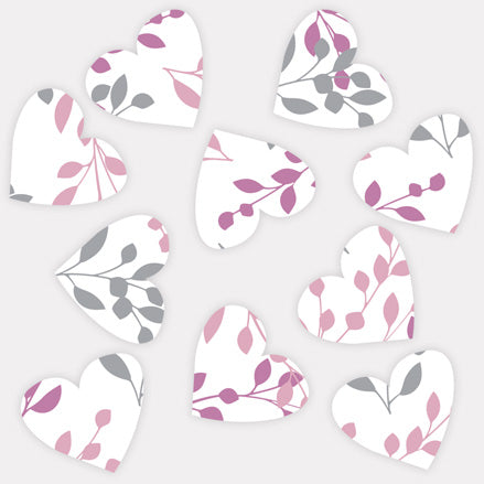 Delicate Leaf Border Heart Table Confetti