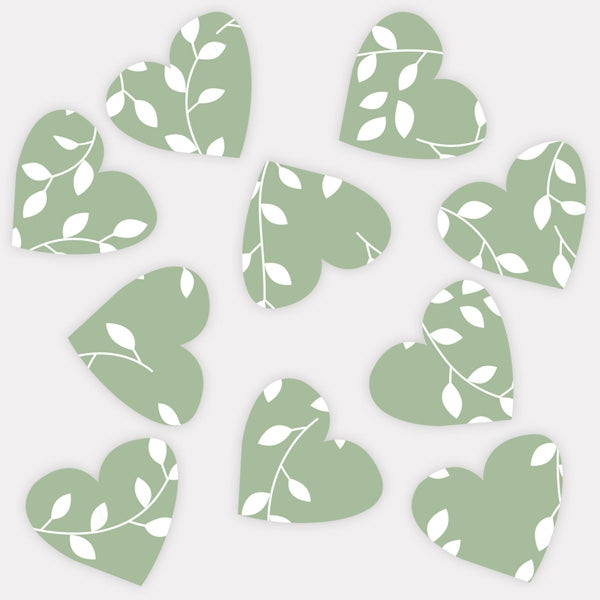 Delicate Leaf Pattern - Iridescent Heart Table Confetti
