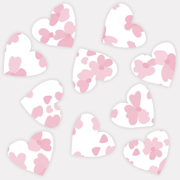 Falling Flowers Heart Table Confetti