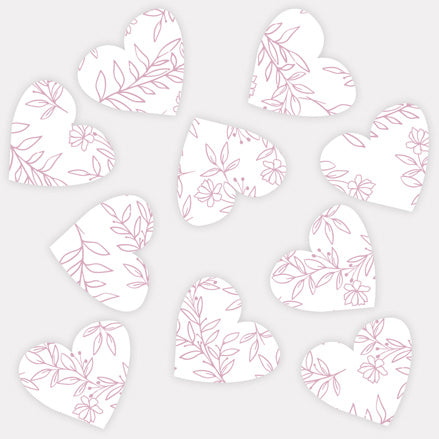 Monogram Floral Crest - Heart Table Confetti