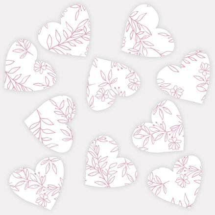 Monogram Floral Crest - Heart Table Confetti