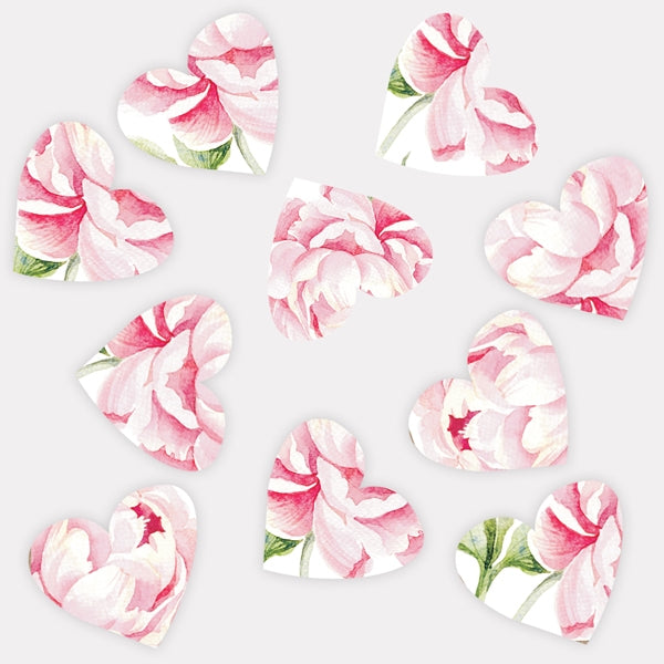 Pretty Pink Peony - Iridescent Heart Table Confetti