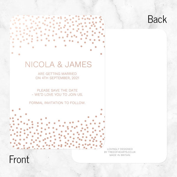 Confetti Sparkle Foil Save the Date Cards