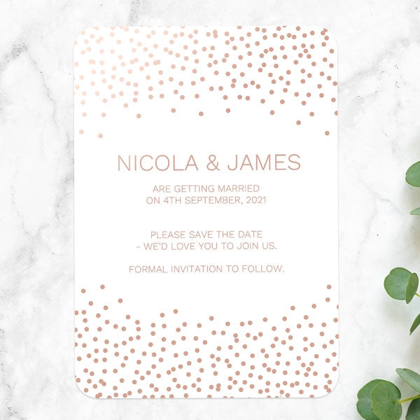 Confetti Sparkle Foil Save the Date Cards