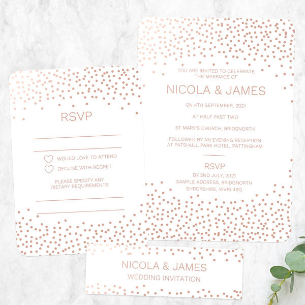 Confetti Sparkle - Foil Boutique Wedding Invitation & RSVP