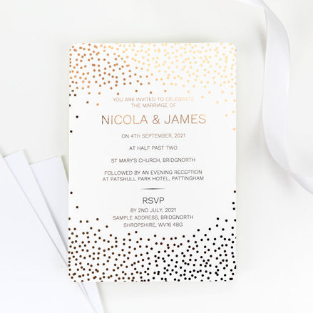 Confetti Sparkle Foil Wedding Invitation