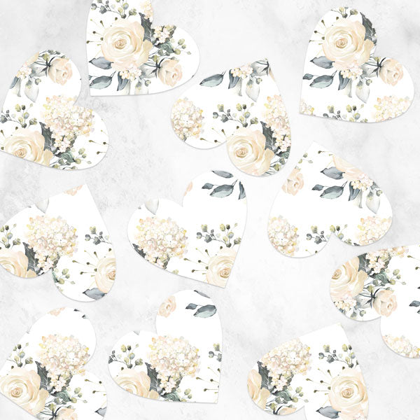 White Flower Garland - Heart Table Confetti