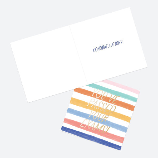 Luxury Foil Congratulations Card - Abstract Colours - You've Passed Your Exams