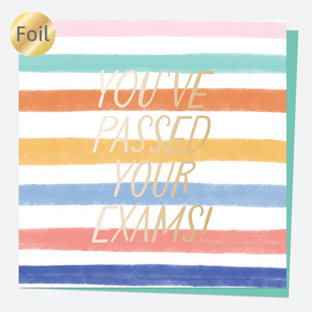 Luxury Foil Congratulations Card - Abstract Colours - You've Passed Your Exams