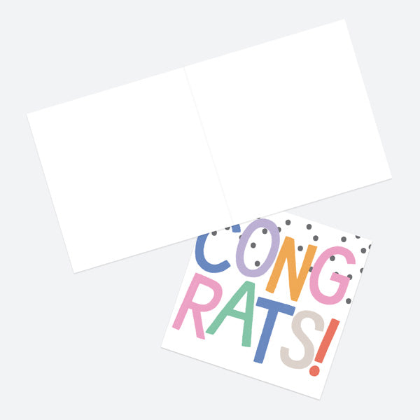 Congratulations Card - Typography Spots