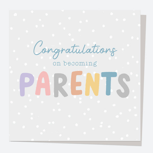 Congratulations On Becoming Parents Card - Typography