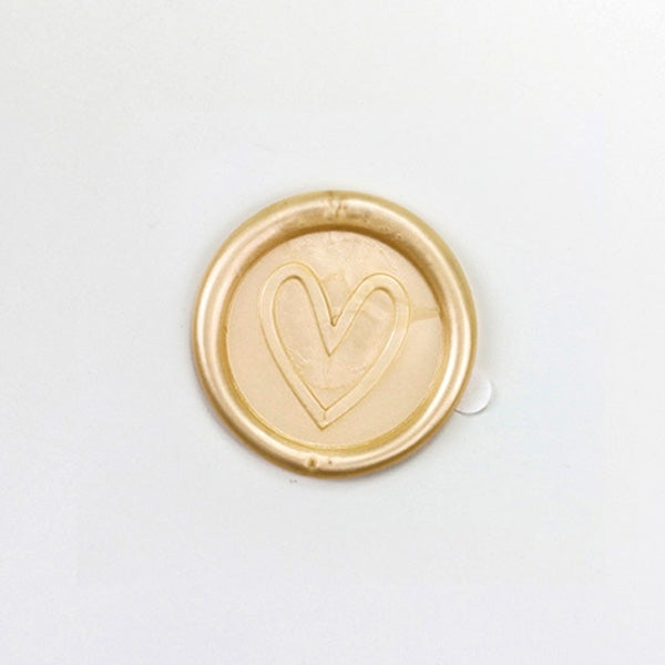 Wax Seals - Contemporary Heart Ivory - Pack of 10