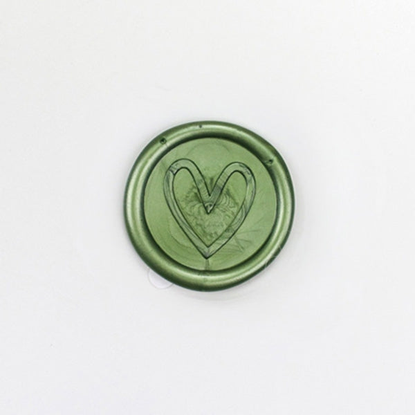 Wax Seals - Contemporary Heart Green - Pack of 10