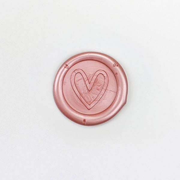 Wax Seals - Contemporary Heart Pink - Pack of 10