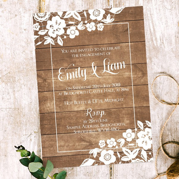 Engagement Party Invitations - Country Lace