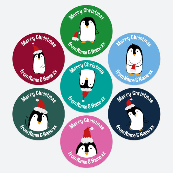 Cute Penguin Family - Personalised Stickers - Pack of 35
