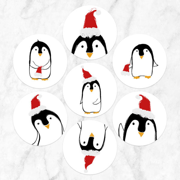 Cute Penguin Family - Christmas Stickers - Pack of 70