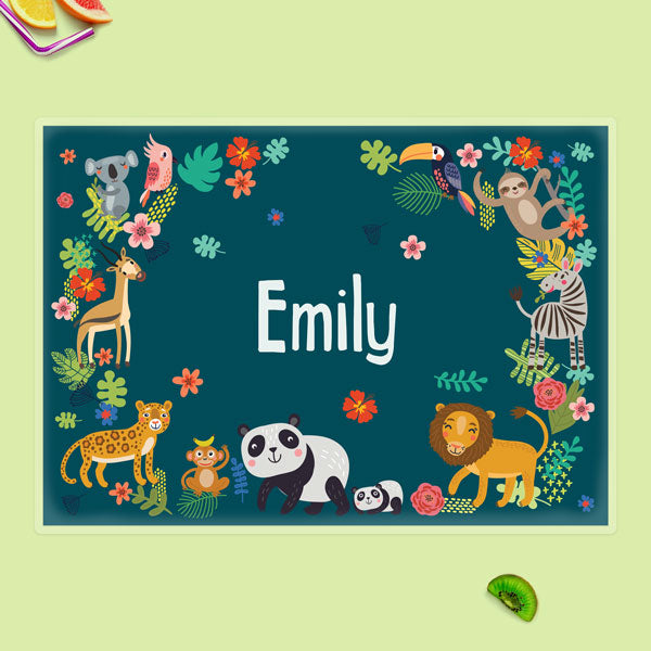 Personalised Kids Placemat - Cute Safari Animals