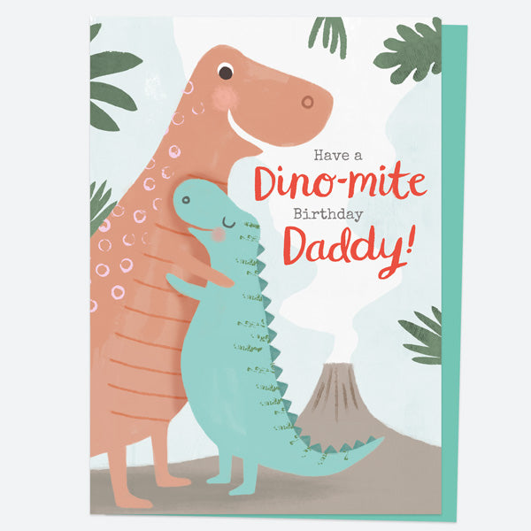 Dad Birthday Card - Dinosaur Land - Dino-mite Birthday - Daddy