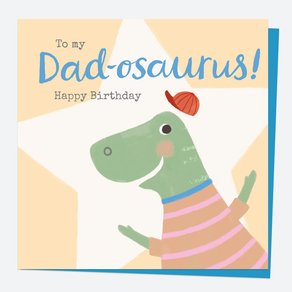 Dad Birthday Card - Dinosaur Star - Dad-osaurus