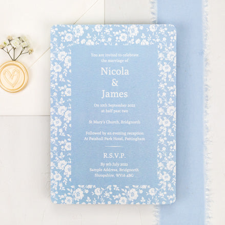 Dainty Flowers Iridescent Wedding Invitation