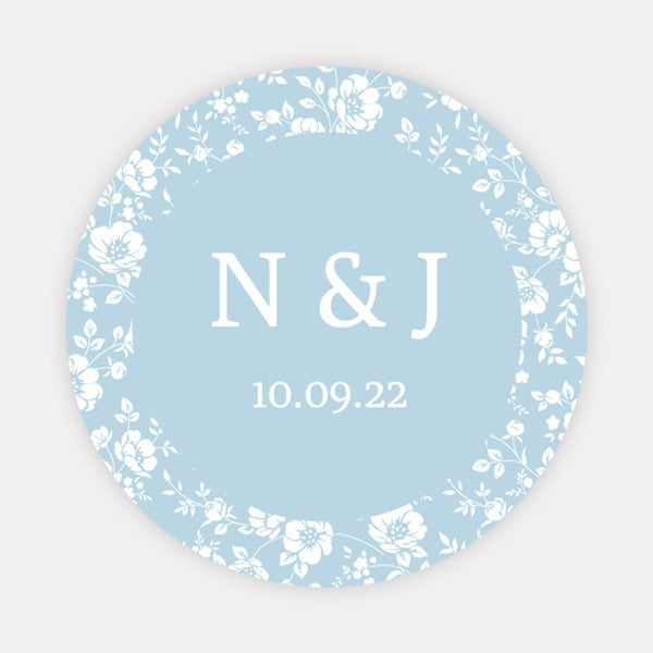 Dainty Flowers Wedding Stickers - Pack of 35
