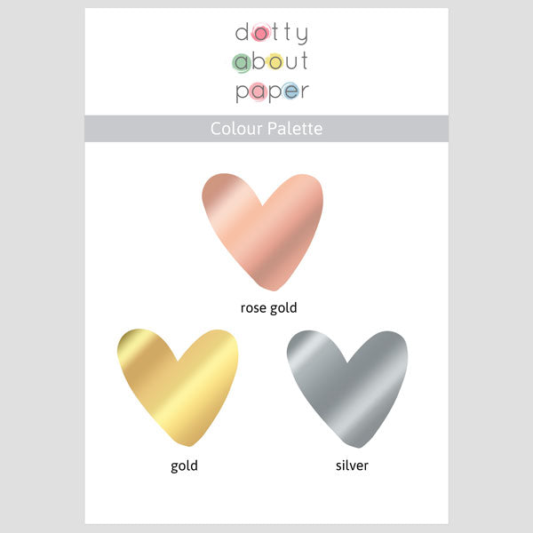 Metallic Hearts - Foil Ready to Write Wedding Invitations