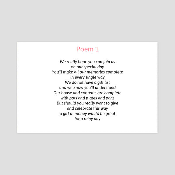 Ornate Heart - Foil Gift Poem Cards