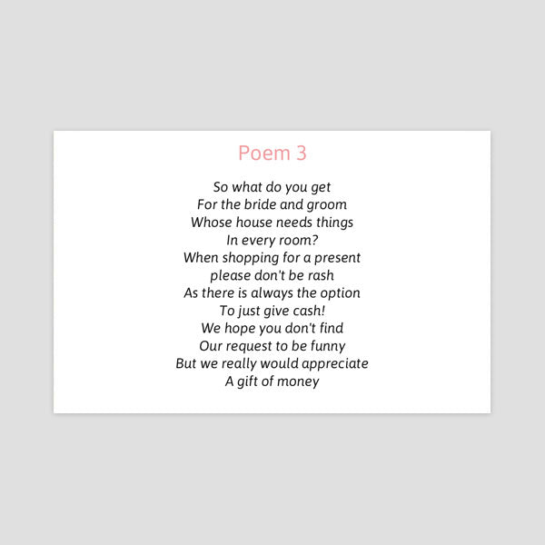 Shabby Chic Flowers - Gift Poem Cards