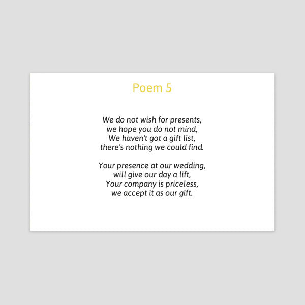 Rustic Mason Jar Flowers - Gift Poem Cards