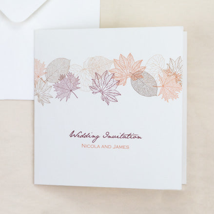category header image Delicate Autumn Leaves Wedding Invitation