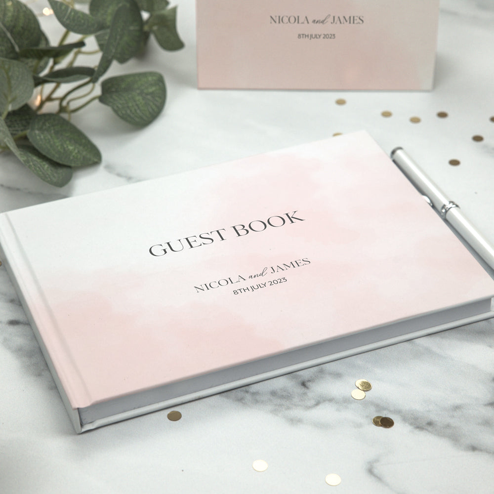 Delicate Inkwash - Iridescent Wedding Guest Book