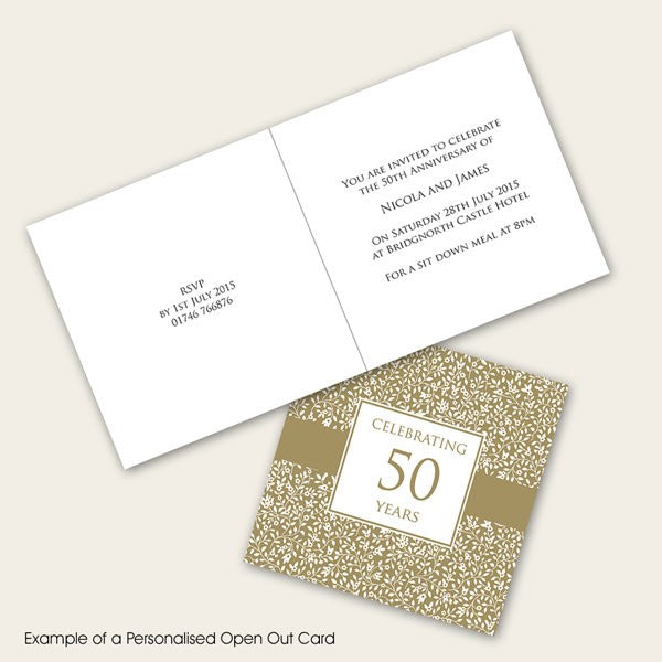 50th Wedding Anniversary Invitations - Delicate Pattern