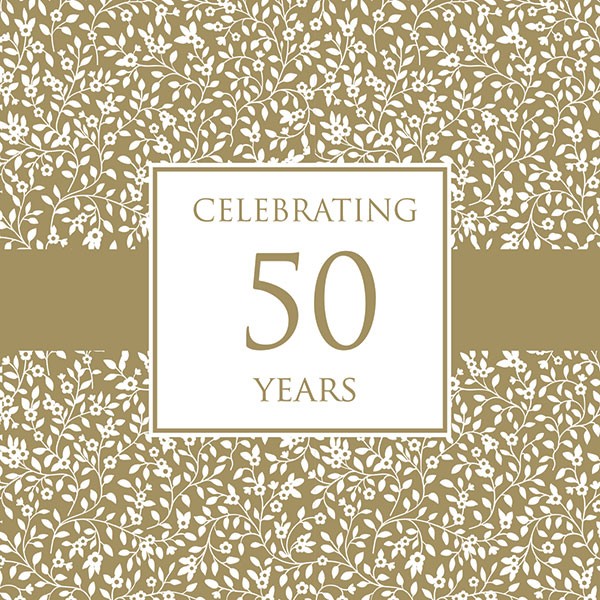50th Wedding Anniversary Invitations - Delicate Pattern